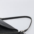 FENDI Selleria Mamma Baguette Shoulder Bag Leather Black Silver Auth 200803A-8
