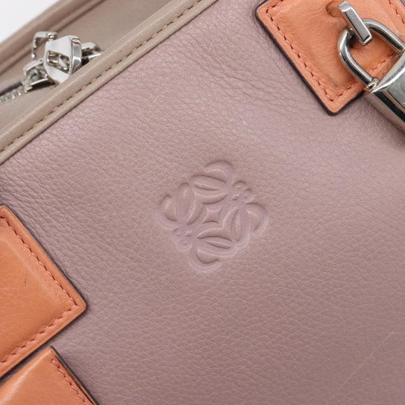 LOEWE Amazona 28 Hand Bag Leather Pink Silver Auth 200805V