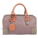LOEWE Amazona 28 Hand Bag Leather Pink Silver Auth 200805V-13