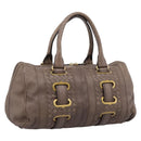 BOTTEGA VENETA INTRECCIATO Boston Bag Leather Brown Gold 162194 Auth 200806V-1