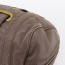 BOTTEGA VENETA INTRECCIATO Boston Bag Leather Brown Gold 162194 Auth 200806V-9