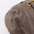 BOTTEGA VENETA INTRECCIATO Boston Bag Leather Brown Gold 162194 Auth 200806V-14
