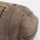 BOTTEGA VENETA INTRECCIATO Boston Bag Leather Brown Gold 162194 Auth 200806V-15