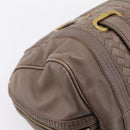 BOTTEGA VENETA INTRECCIATO Boston Bag Leather Brown Gold 162194 Auth 200806V-16