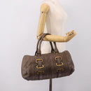 BOTTEGA VENETA INTRECCIATO Boston Bag Leather Brown Gold 162194 Auth 200806V-23