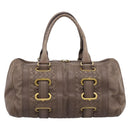 BOTTEGA VENETA INTRECCIATO Boston Bag Leather Brown Gold 162194 Auth 200806V-2