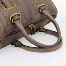 BOTTEGA VENETA INTRECCIATO Boston Bag Leather Brown Gold 162194 Auth 200806V-7