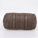 BOTTEGA VENETA INTRECCIATO Boston Bag Leather Brown Gold 162194 Auth 200806V-5