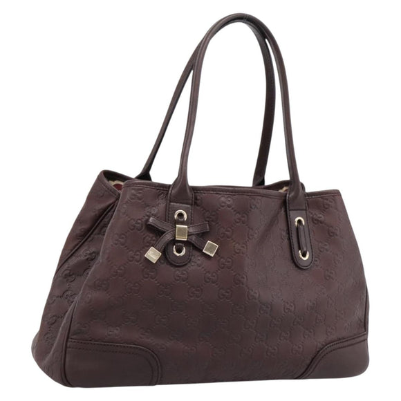 GUCCI GuccissimaGG Tote Bag Leather Dark Brown Gold Tone 163805 Auth 200808V