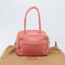LOEWE Hand Bag Leather Pink Gold Tone Auth 200810V-12