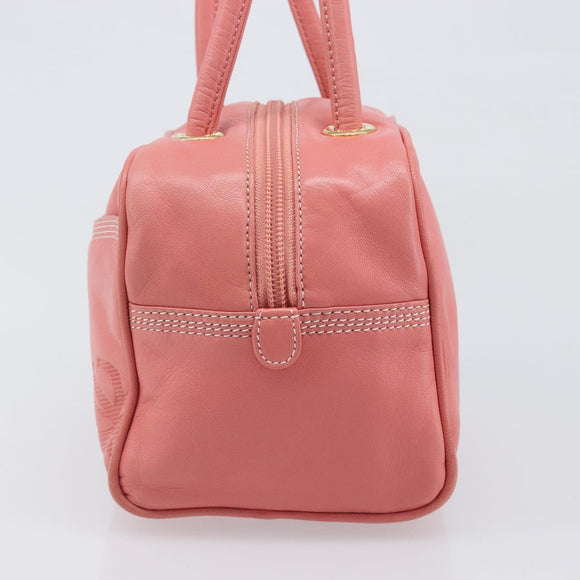 LOEWE Hand Bag Leather Pink Gold Tone Auth 200810V
