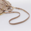 Miu Miu Vitellolux Hand Bag Leather 2way Beige Gold Tone Auth 200811-9