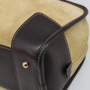 LOEWE Americana 28 Hand Bag Suede Beige Gold Tone Auth 200812V-8