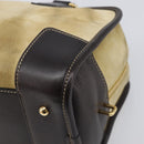 LOEWE Americana 28 Hand Bag Suede Beige Gold Tone Auth 200812V-16