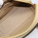 LOEWE Americana 28 Hand Bag Suede Beige Gold Tone Auth 200812V-10