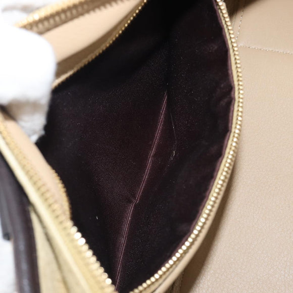 LOEWE Americana 28 Hand Bag Suede Beige Gold Tone Auth 200812V