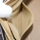LOEWE Americana 28 Hand Bag Suede Beige Gold Tone Auth 200812V-25