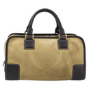 LOEWE Americana 28 Hand Bag Suede Beige Gold Tone Auth 200812V-2