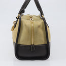 LOEWE Americana 28 Hand Bag Suede Beige Gold Tone Auth 200812V-3