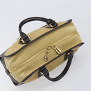 LOEWE Americana 28 Hand Bag Suede Beige Gold Tone Auth 200812V-6