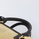 LOEWE Americana 28 Hand Bag Suede Beige Gold Tone Auth 200812V-14
