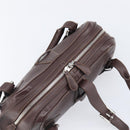 LOEWE Sender Hand Bag Leather Brown Silver Auth 200818V-9