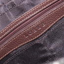 LOEWE Sender Hand Bag Leather Brown Silver Auth 200818V-21