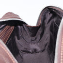 LOEWE Sender Hand Bag Leather Brown Silver Auth 200818V-22