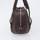 LOEWE Sender Hand Bag Leather Brown Silver Auth 200818V-3