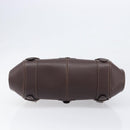 LOEWE Sender Hand Bag Leather Brown Silver Auth 200818V-5