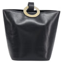 CELINE Shoulder Bag Leather Black Gold Tone Auth 200820A-13