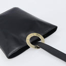 CELINE Shoulder Bag Leather Black Gold Tone Auth 200820A-6