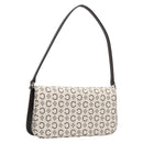 CELINE C Macadam Shoulder Bag Canvas White Gold Tone Auth 200822V-1