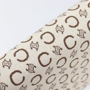 CELINE C Macadam Shoulder Bag Canvas White Gold Tone Auth 200822V-14