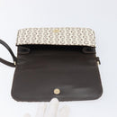 CELINE C Macadam Shoulder Bag Canvas White Gold Tone Auth 200822V-15