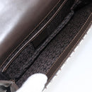 CELINE C Macadam Shoulder Bag Canvas White Gold Tone Auth 200822V-17