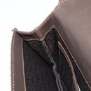 CELINE C Macadam Shoulder Bag Canvas White Gold Tone Auth 200822V-19