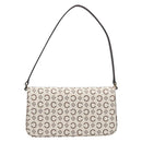 CELINE C Macadam Shoulder Bag Canvas White Gold Tone Auth 200822V-2