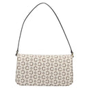 CELINE C Macadam Shoulder Bag Canvas White Gold Tone Auth 200822V-3