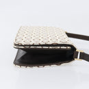 CELINE C Macadam Shoulder Bag Canvas White Gold Tone Auth 200822V-4