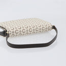 CELINE C Macadam Shoulder Bag Canvas White Gold Tone Auth 200822V-7