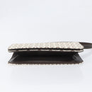 CELINE C Macadam Shoulder Bag Canvas White Gold Tone Auth 200822V-9