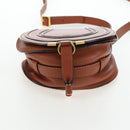 Chloe Shoulder Bag Leather Brown Gold Auth 200824V-12