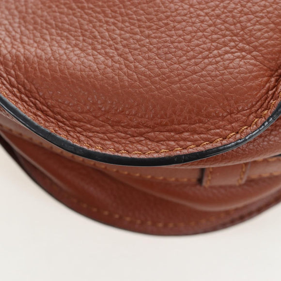 Chloe Shoulder Bag Leather Brown Gold Auth 200824V
