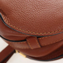 Chloe Shoulder Bag Leather Brown Gold Auth 200824V-16