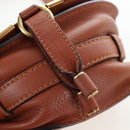 Chloe Shoulder Bag Leather Brown Gold Auth 200824V-18