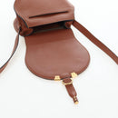 Chloe Shoulder Bag Leather Brown Gold Auth 200824V-19