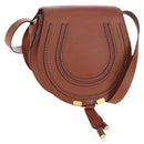 Chloe Shoulder Bag Leather Brown Gold Auth 200824V-1