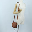 Chloe Shoulder Bag Leather Brown Gold Auth 200824V-27
