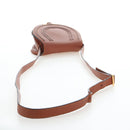 Chloe Shoulder Bag Leather Brown Gold Auth 200824V-7